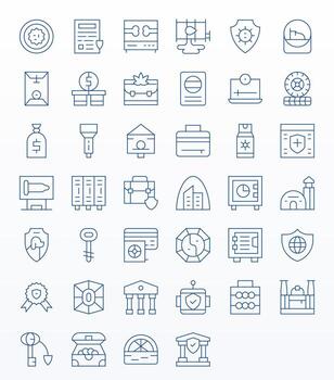 Safe Design Icons featuring 40 Display Perfect Thin Line Style vector