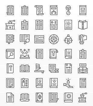 42 Regular Line Icons from Manual in 256x256 Pixel Optimized Quality vector