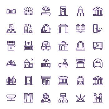 Gateway Scalable Set featuring 36 Editable Bold Line 256x256 Icons vector