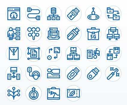 28 negrita línea editable íconos a la medida para datos transferir 128x128 interfaz vector