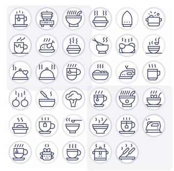 35 256x256 Regular Line Icons optimized for Steaming Pixel Aligned display vector