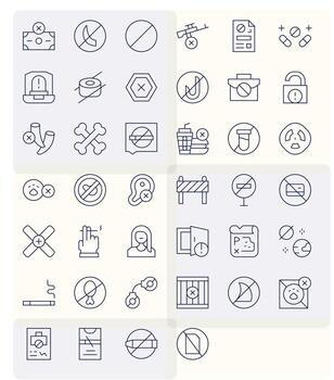 prohibido gráficos presentando 40 Delgado línea monitor Perfecto 256x256 diseños vector