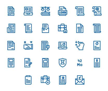 Contract Modern Collection with 28 Bold Line High Resolution Display Perfect Icons vector