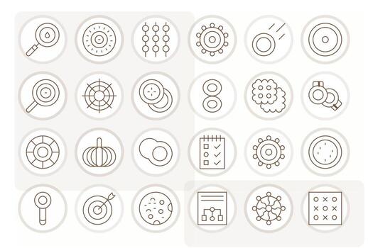 Circles Graphics featuring 24 Thin Line Pixel Optimized 64x64 Designs vector
