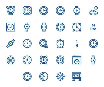 Hour Icon Repository containing 28 Bold Line 128x128 PIXEL Perfect graphics vector