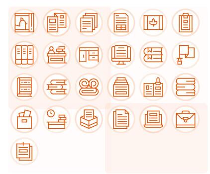 documentos diseño íconos presentando 25 detalle mejorado regular línea estilo vector