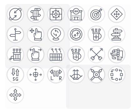 flechas icono caja de herramientas presentando 25 editable 128x128 regular línea elementos vector