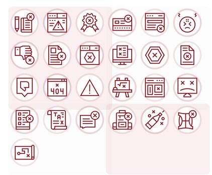 incorrecto moderno colección con 25 regular línea 128x128 editable íconos vector