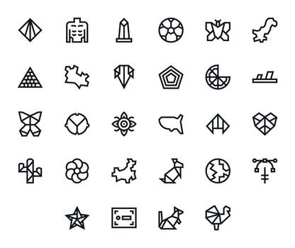 forma moderno colección con 28 negrita línea alto resolución píxel Perfecto íconos vector