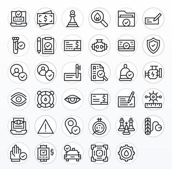 35 regular línea monitor Perfecto íconos para cheque gráficos vector