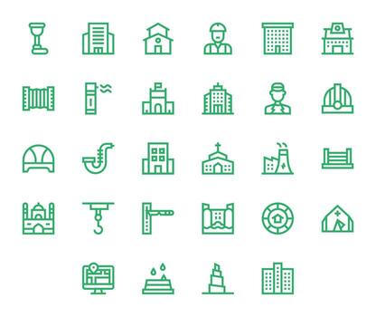 28 Bold Line Editable Icons tailored for Building High Resolution interface vector