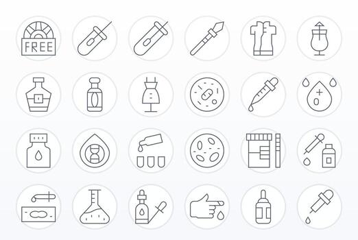 Sample Icon Toolkit featuring 24 Grid Fitted Retina Ready Thin Line elements vector