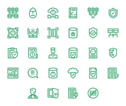 28 Bold Line Editable Vectors for Data Integrity Theme