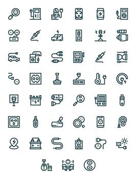 45 Bold Line Pixel Optimized 128x128 Icons from Plug Suite vector