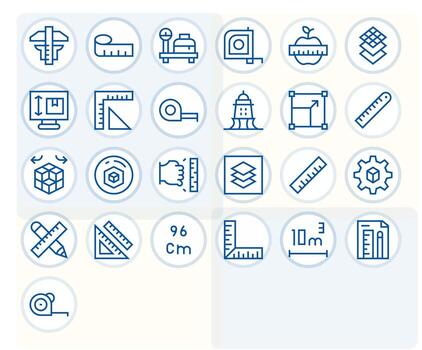 Regular Line Editable Icons from Dimension Set with 25 High Resolution Icons vector