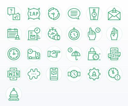 25 íconos para rápido optimizado en cuadrícula equipado 64 x 64 regular línea resolución vector