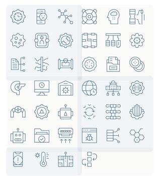 40 Editable Thin Line Icons from System Collection vector