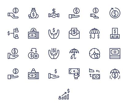 25 Regular Line Display Perfect Icons tailored for Compensation High Resolution interface vector
