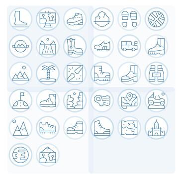 32 Thin Line Icons from Terrain in High Resolution Display Perfect Quality vector