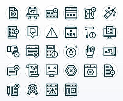 28 Bold Line Icons designed for Incorrect in 128x128 Pixel Optimized format vector