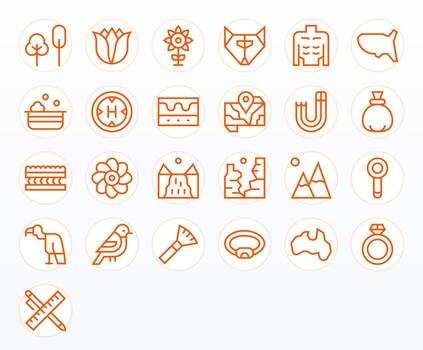 contorno completar paquete con 25 64 x 64 regular línea monitor Perfecto íconos vector