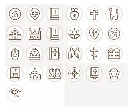 Divine Icon Library with 25 Regular Line 64x64 Display Perfect Designs vector