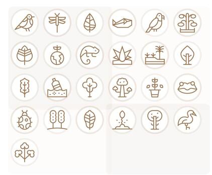 Ecosystem Icon Repository containing 25 Regular Line Retina Ready Editable graphics vector