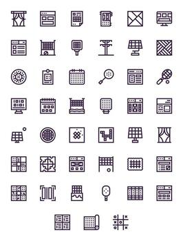 45 Bold Line Grid Fitted High Resolution Icons from Grid Suite vector