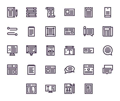 28 Icons for Paragraph optimized in Pixel Optimized 64x64 Bold Line resolution vector