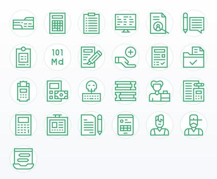 Data Entry Ultimate Package with 25 128x128 Regular Line Editable Icons vector