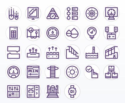 negrita línea píxel Perfecto íconos desde nivel conjunto con 28 128x128 íconos vector