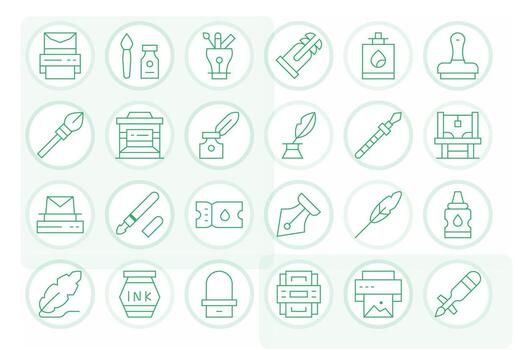 tinta exclusivo conjunto presentando 24 Delgado línea monitor Perfecto alto resolución íconos vector