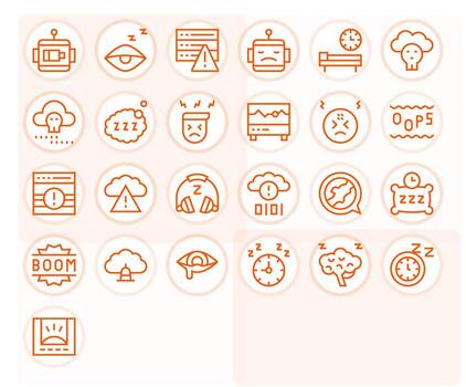 25 128x128 Display Perfect Icons for Downtime in Regular Line Theme vector