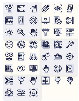 selección presentando 45 alto resolución íconos en negrita línea diseño vector