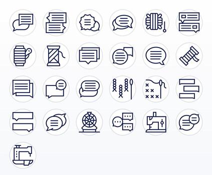 Thread Icon Toolkit featuring 25 Display Perfect 64x64 Regular Line elements vector