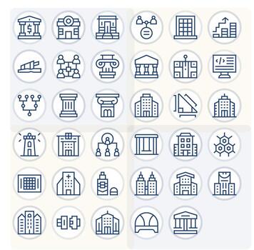 35 Icons inspired by Structure in Display Perfect 64x64 Regular Line quality vector