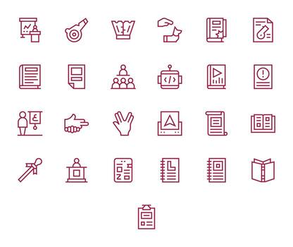 25 Regular Line PIXEL Perfect Retina Ready Icons from Instruction Suite vector