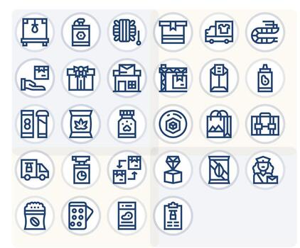 28 Icons for Package optimized in Editable 64x64 Bold Line resolution vector