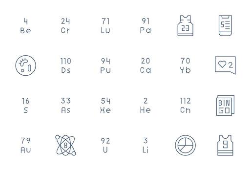 24 Delgado línea íconos diseñado para número en alto resolución detalle mejorado formato vector