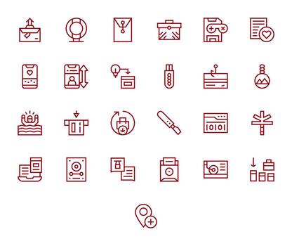 25 256x256 íconos para salvar en detalle mejorado regular línea formato vector