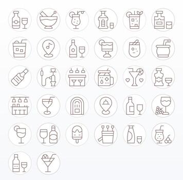 bar icono caja de herramientas presentando 32 píxel optimizado retina Listo Delgado línea elementos vector