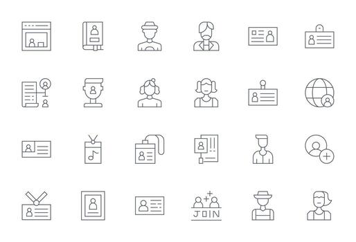 Membership Professional Set with 24 Thin Line Pixel Optimized High Resolution Icons vector