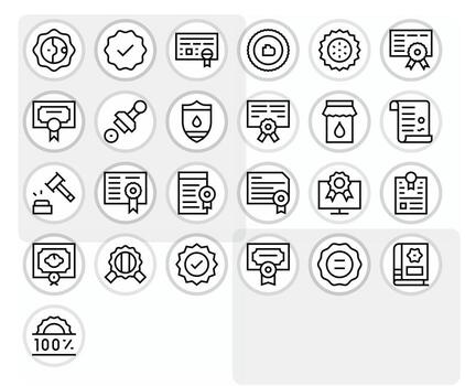 25 Regular Line Icons for Seal in crisp High Resolution Detail Enhanced resolution vector