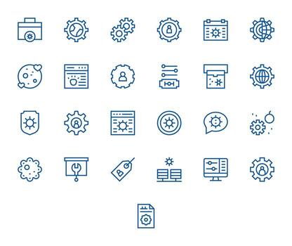 personalización completar paquete con 25 retina Listo regular línea cuadrícula equipado íconos vector