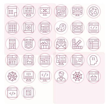Web Design Ultimate Package with 32 High Resolution Thin Line Editable Icons vector