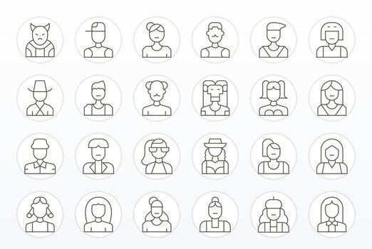 avatar icono repositorio conteniendo 24 Delgado línea retina Listo píxel optimizado gráficos vector