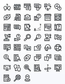 45 negrita línea cuadrícula equipado íconos a la medida para consulta 64 x 64 interfaz vector