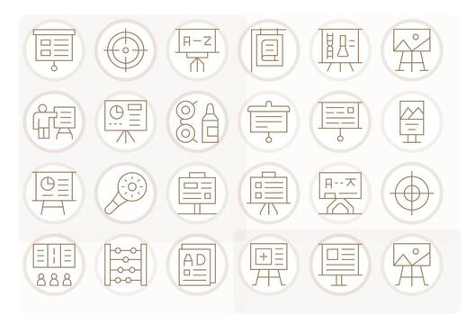 24 Thin Line Display Perfect Icons tailored for Visual Aid High Resolution interface vector