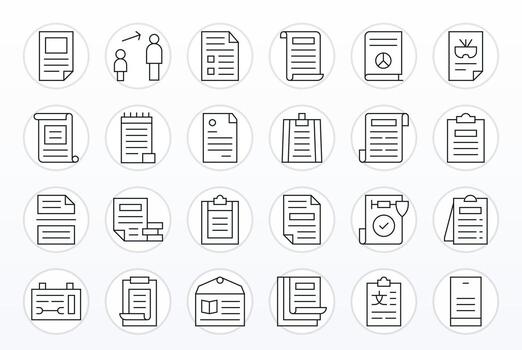 24 alto resolución íconos para pautas con píxel Perfecto Delgado línea claridad vector