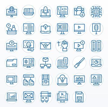 35 editable regular línea íconos desde computadora colección vector